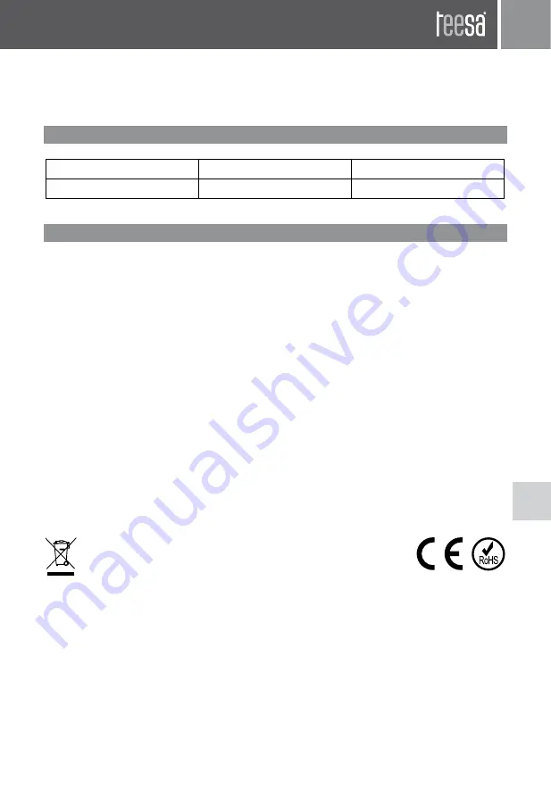 Teesa TSA0804 Скачать руководство пользователя страница 5