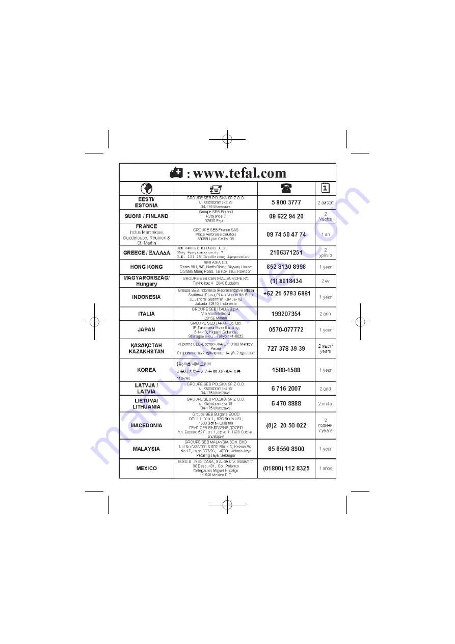 TEFAL 717452700000 Manual Download Page 104