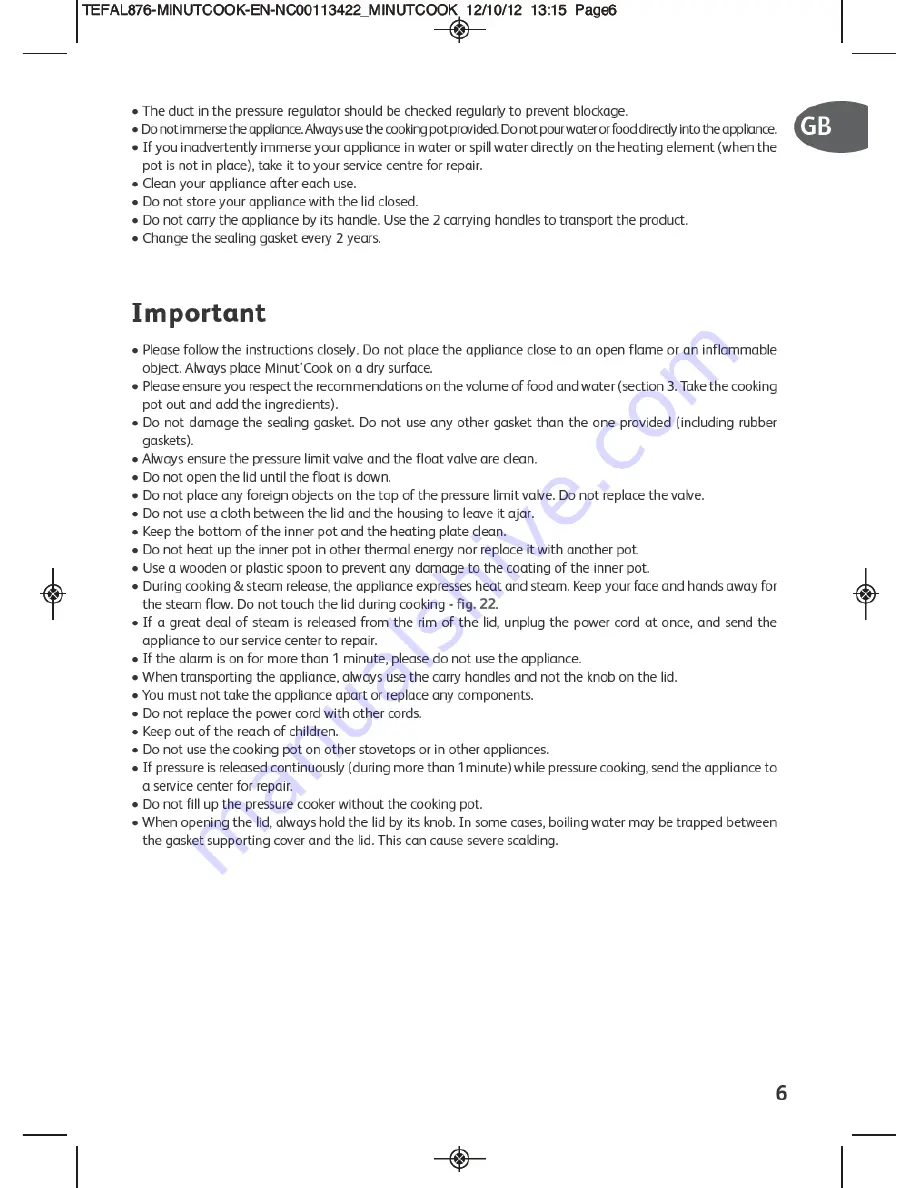 TEFAL Minut' Cook CY4000 User Manual Download Page 9