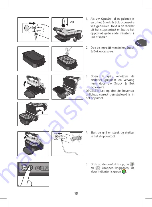 TEFAL OptiGrill GC71 Series Quick Start Manual Download Page 15