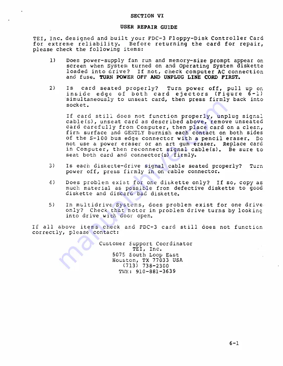 TEI FDC-3 User Manual Download Page 20