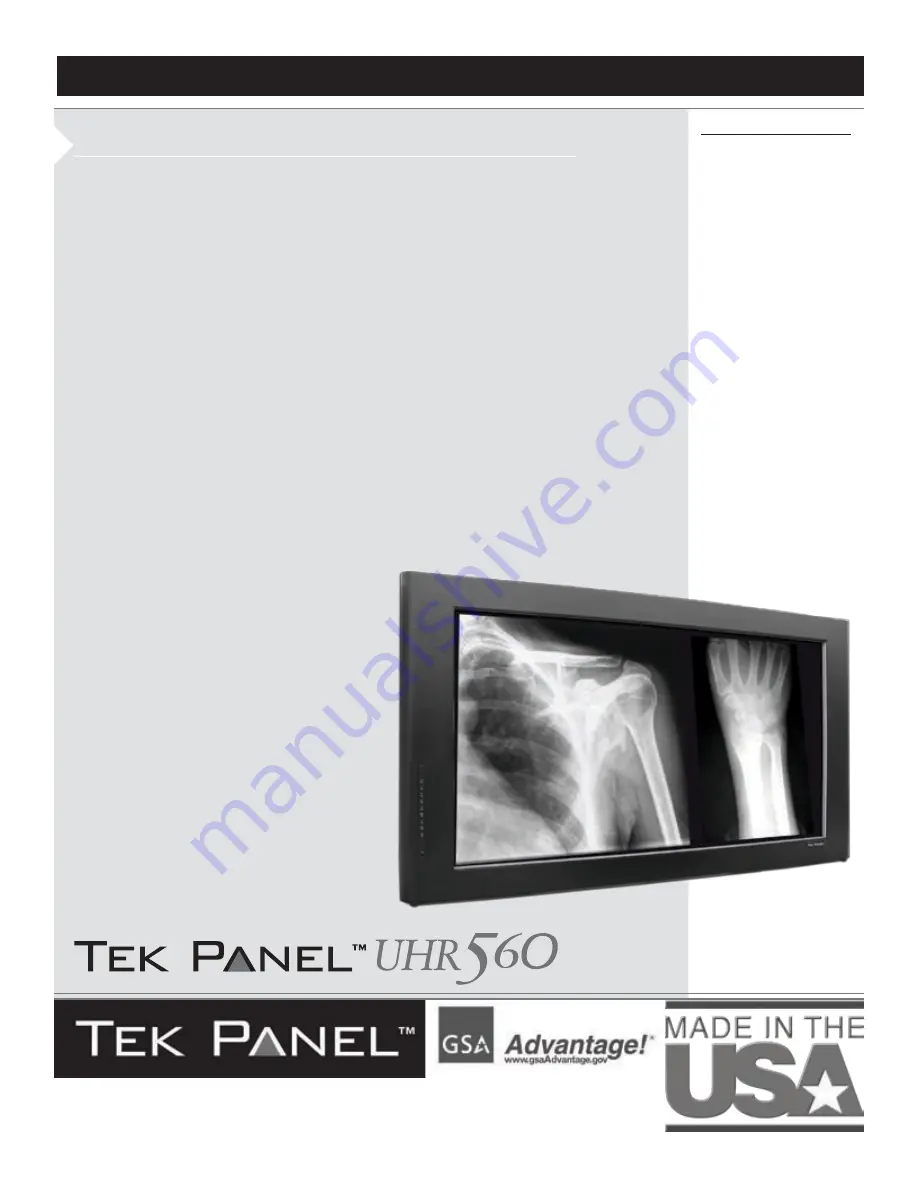 Tek Panel Tek Panel UHR 560 Скачать руководство пользователя страница 2