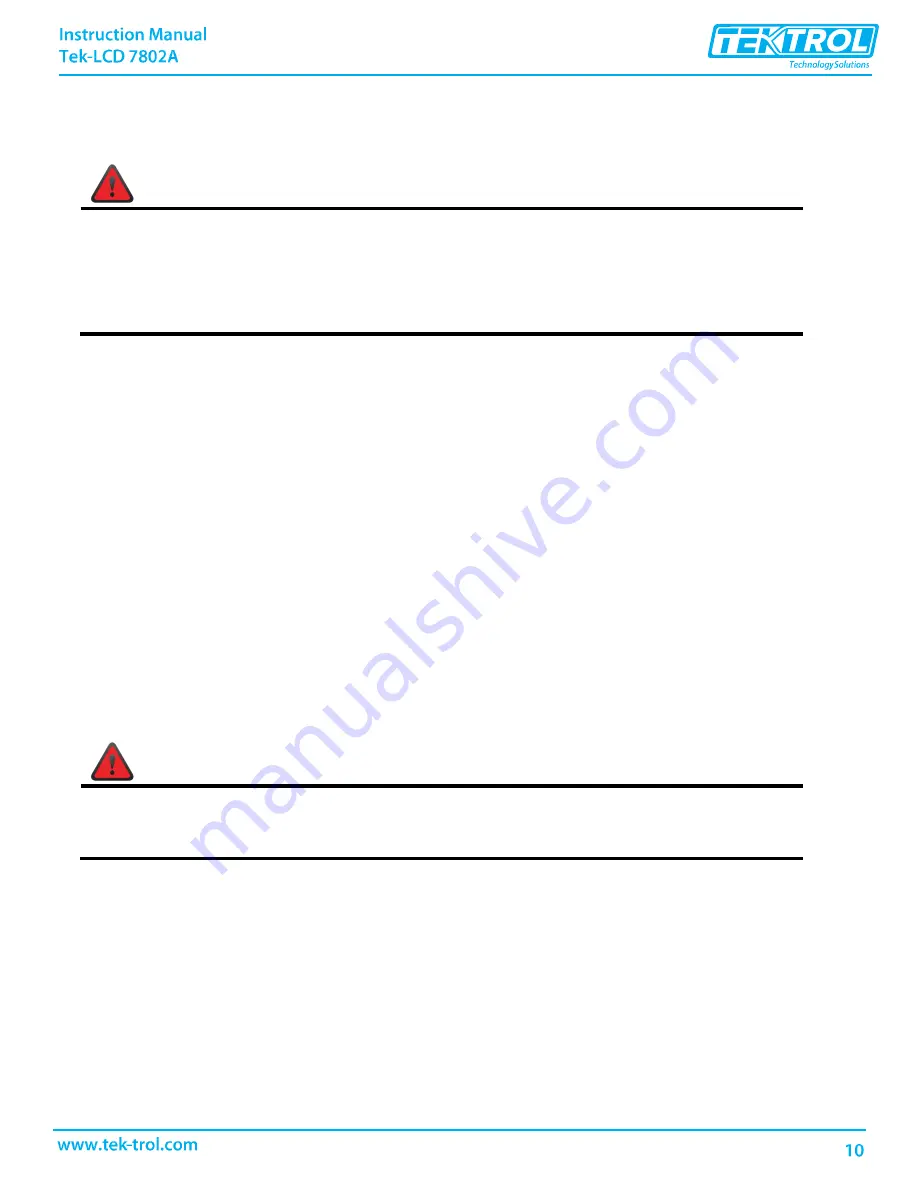 Tek-Trol Tek-LCD 7802A Instruction Manual Download Page 12