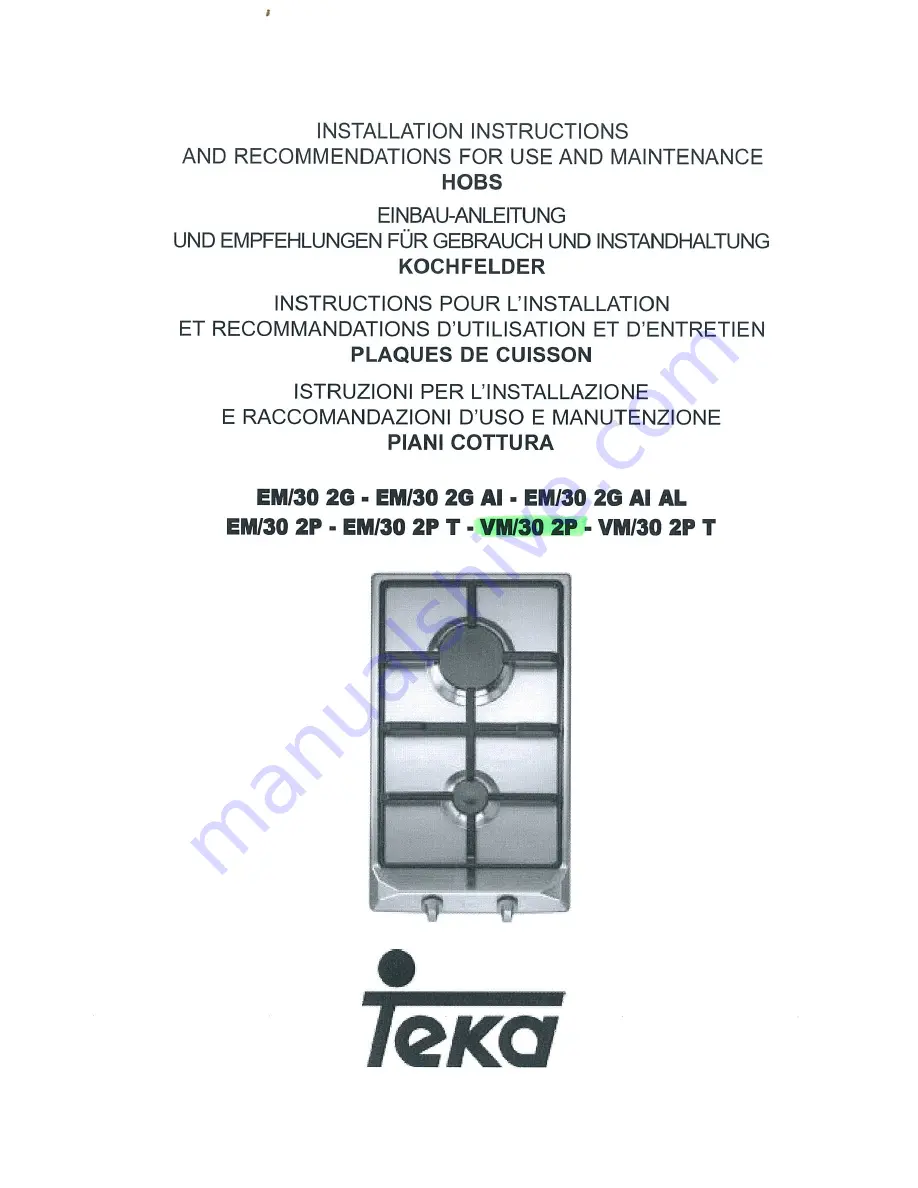 Teka EM/30 2G AI Скачать руководство пользователя страница 1