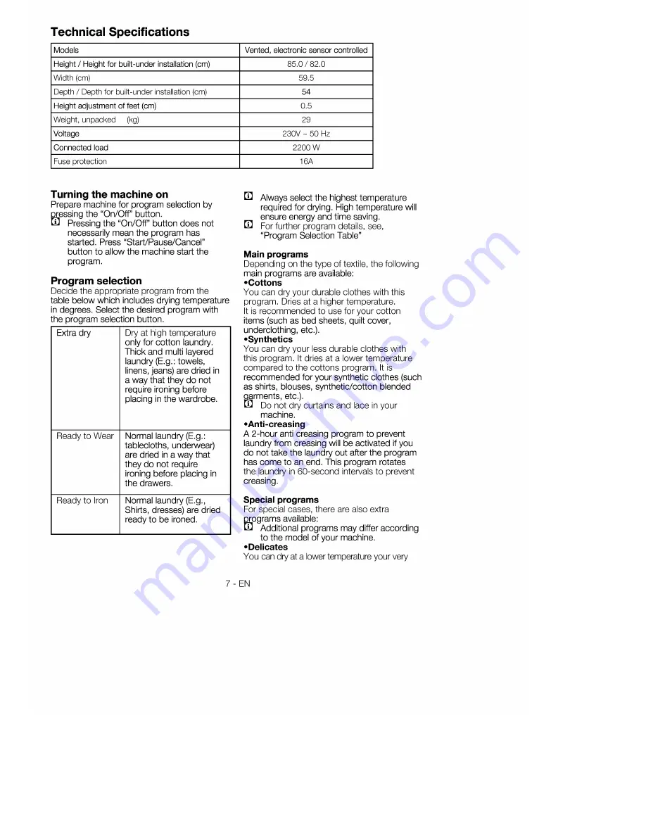 Teka TKS 650 User Manual Download Page 7