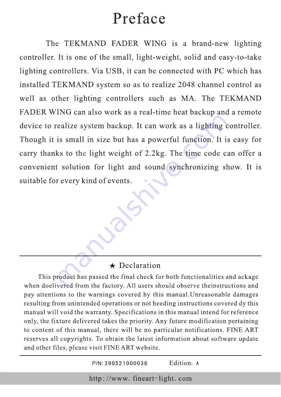 Tekmand Fader Wing Скачать руководство пользователя страница 1