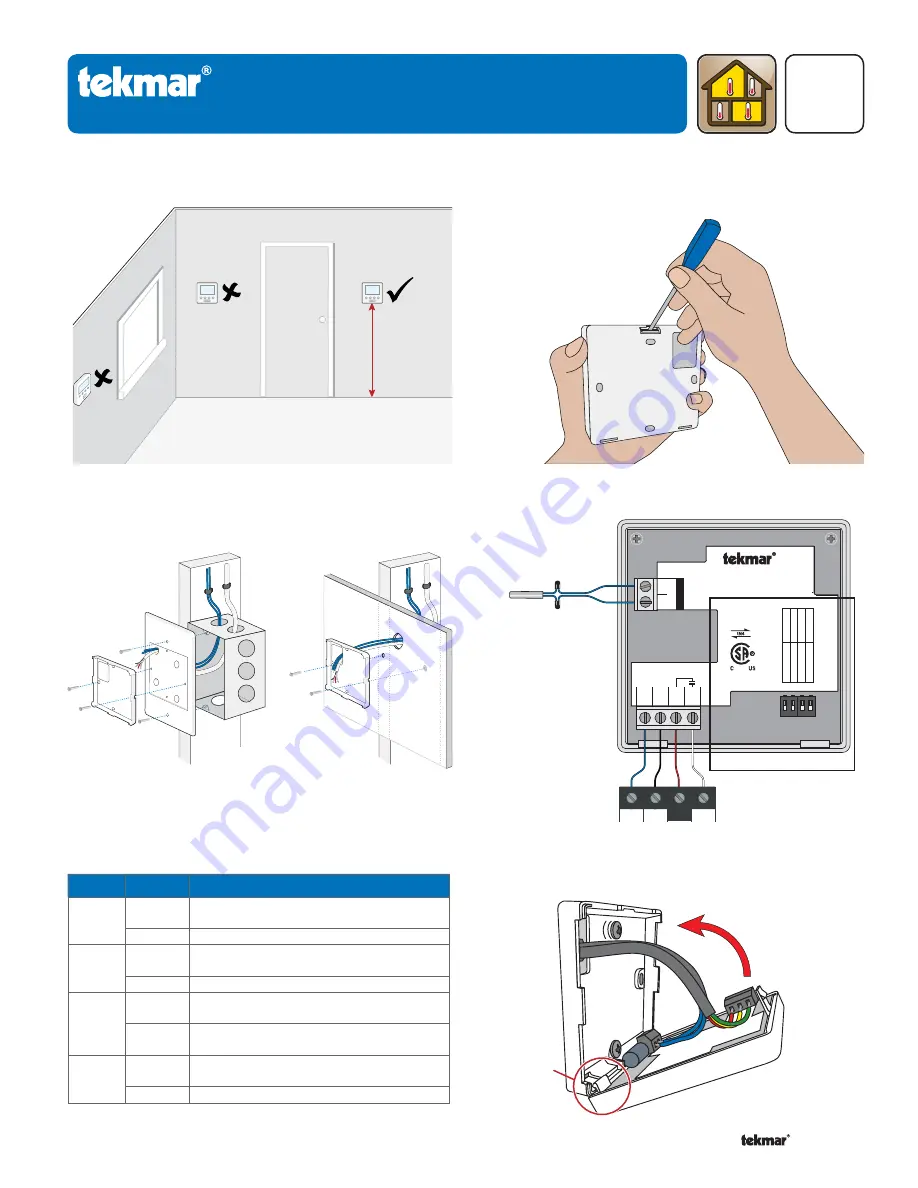 Tekmar 538 Quick Setup Manual Download Page 1