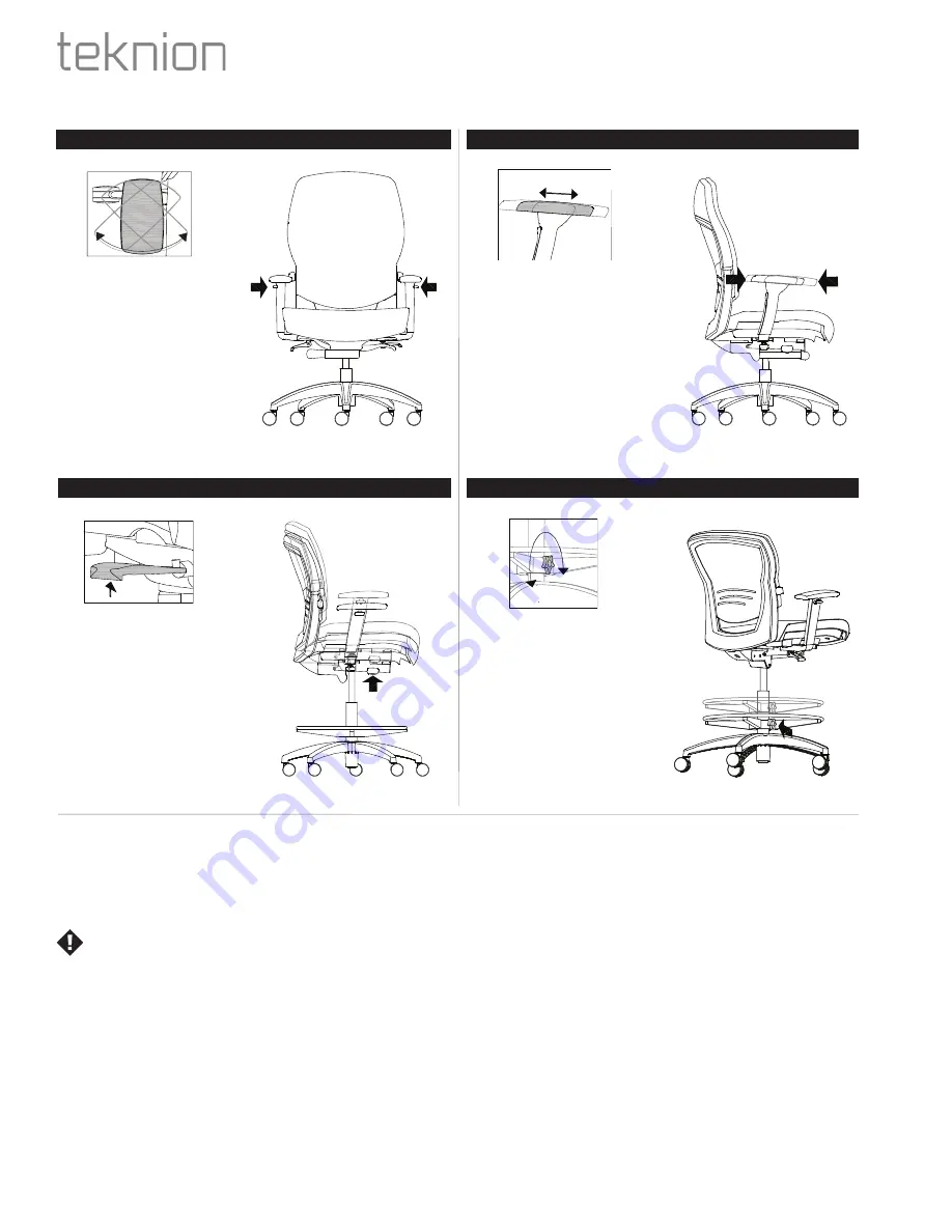 Teknion Savera Adjustment Features & Instructions Download Page 3