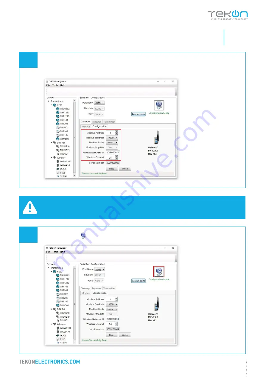 Tekon PLUS WGW420 Installation Manual Download Page 9