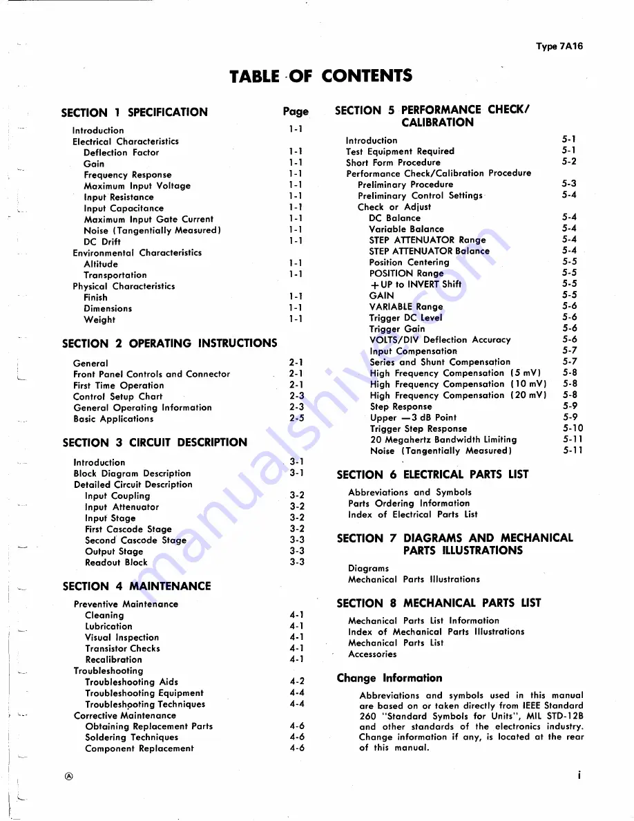 Tektronix, Inc. 7A16 Instruction Manual Download Page 4