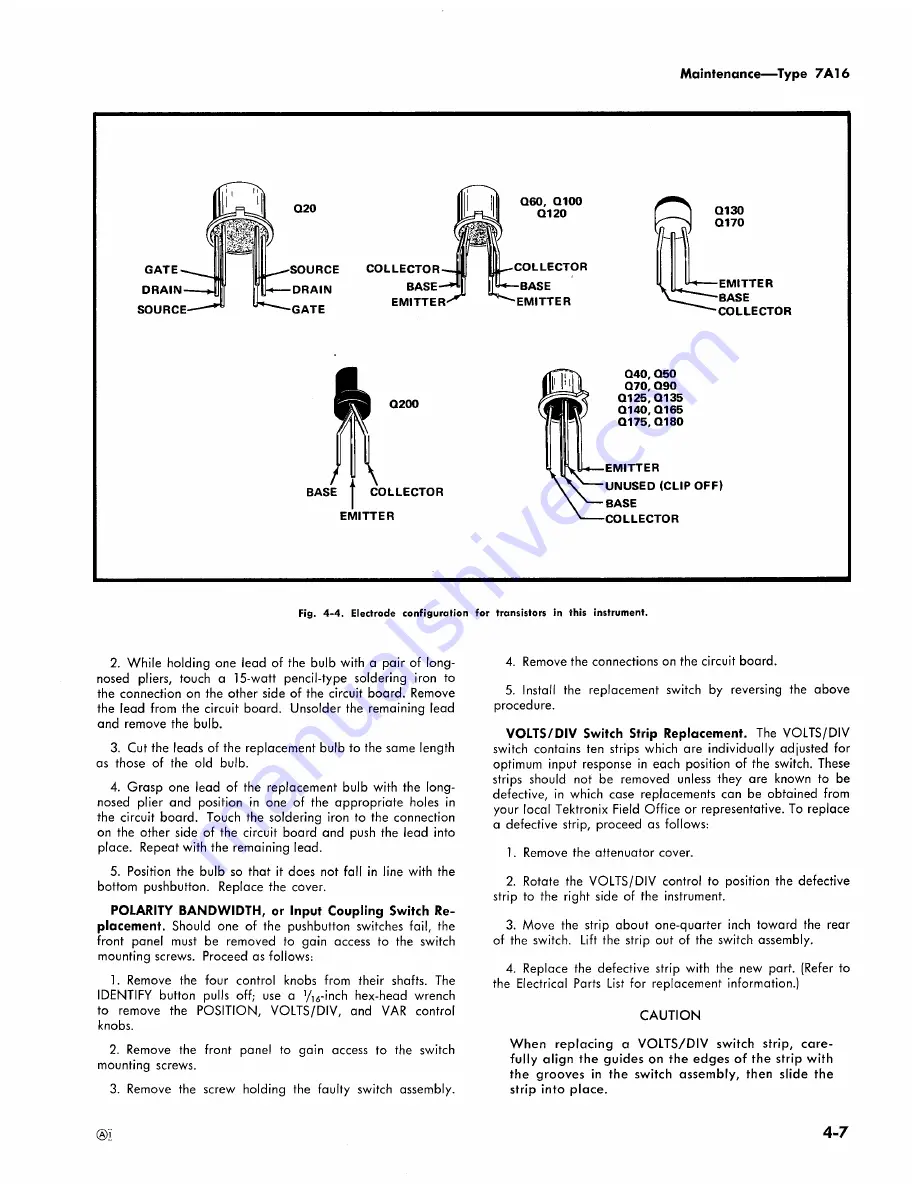 Tektronix, Inc. 7A16 Instruction Manual Download Page 24