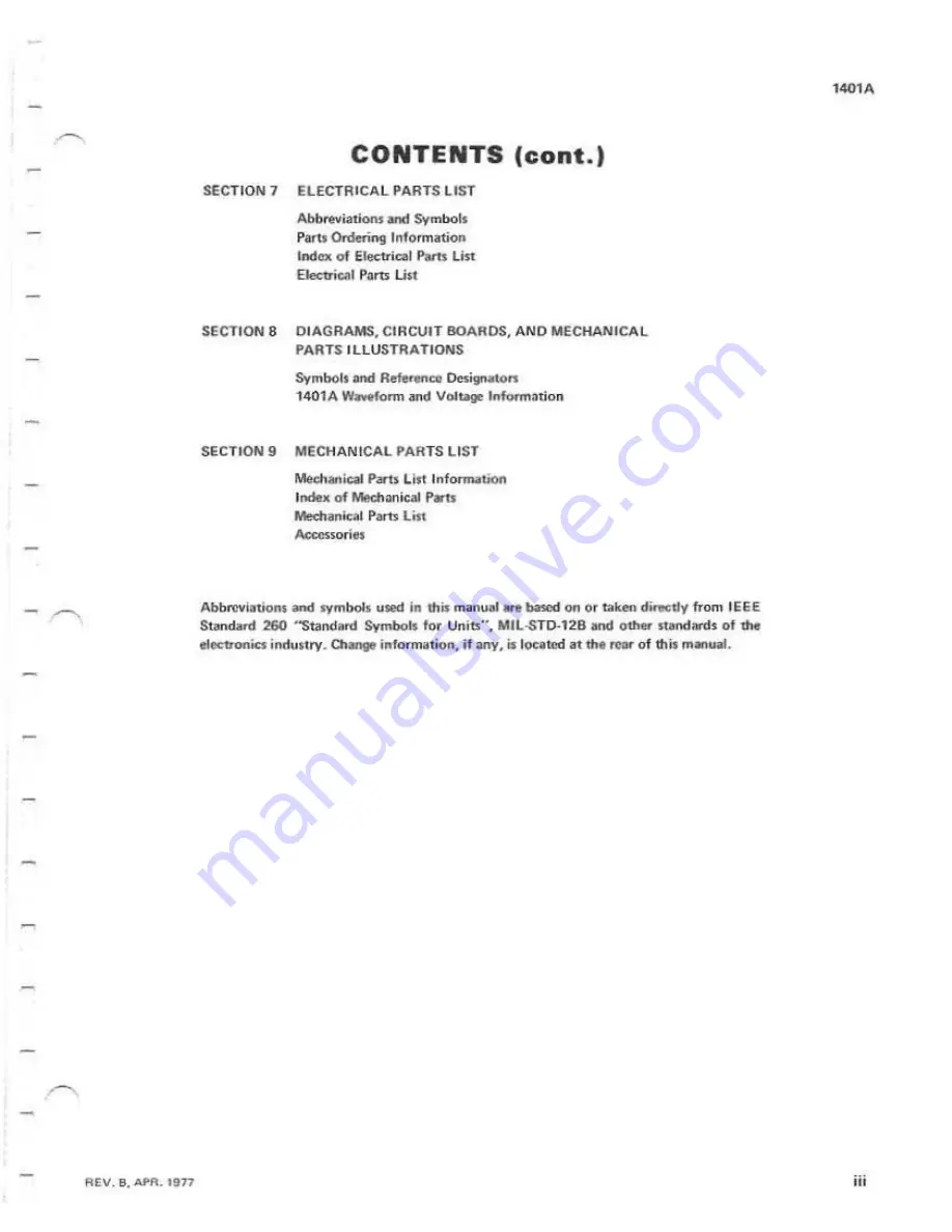 Tektronix 1401A Скачать руководство пользователя страница 5