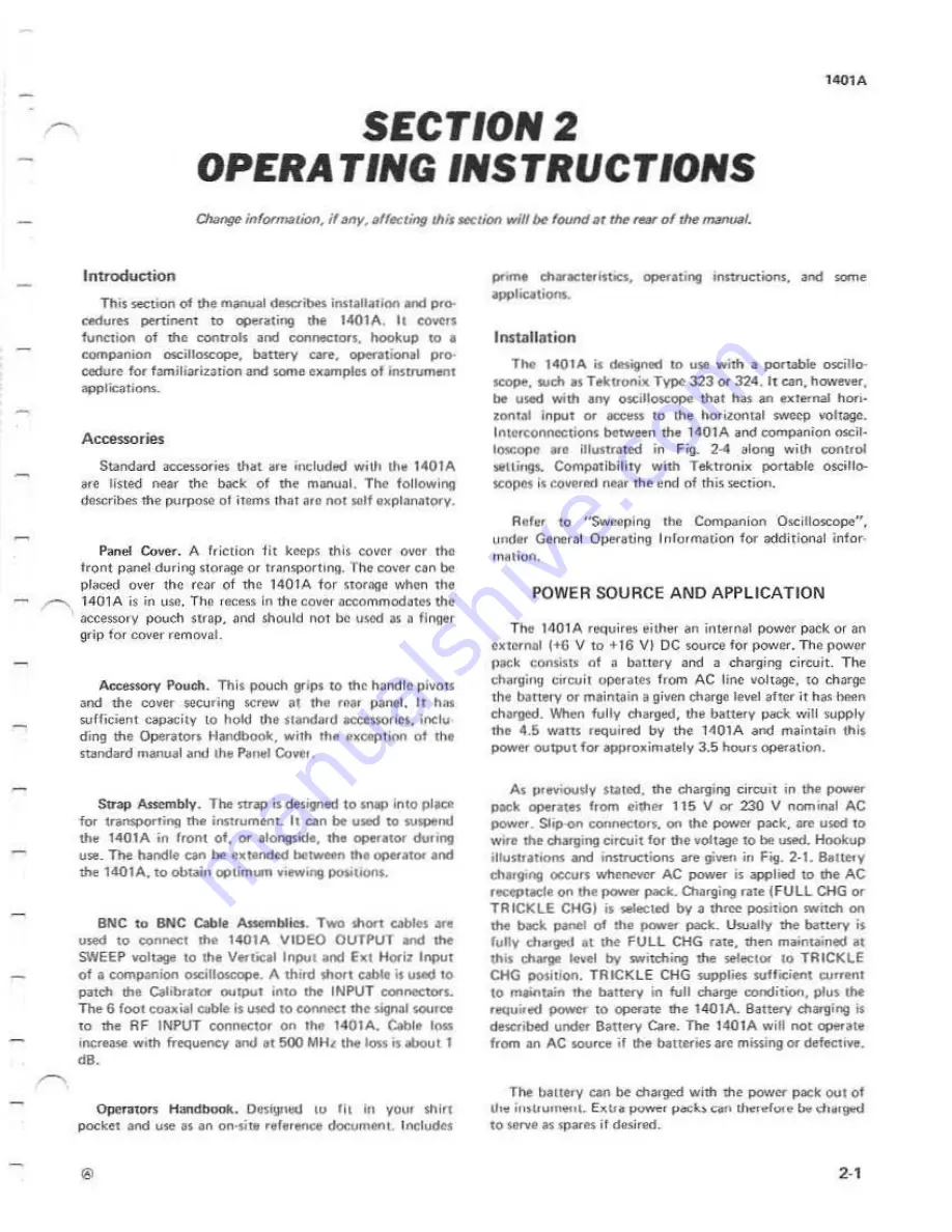 Tektronix 1401A Instruction Manual Download Page 13