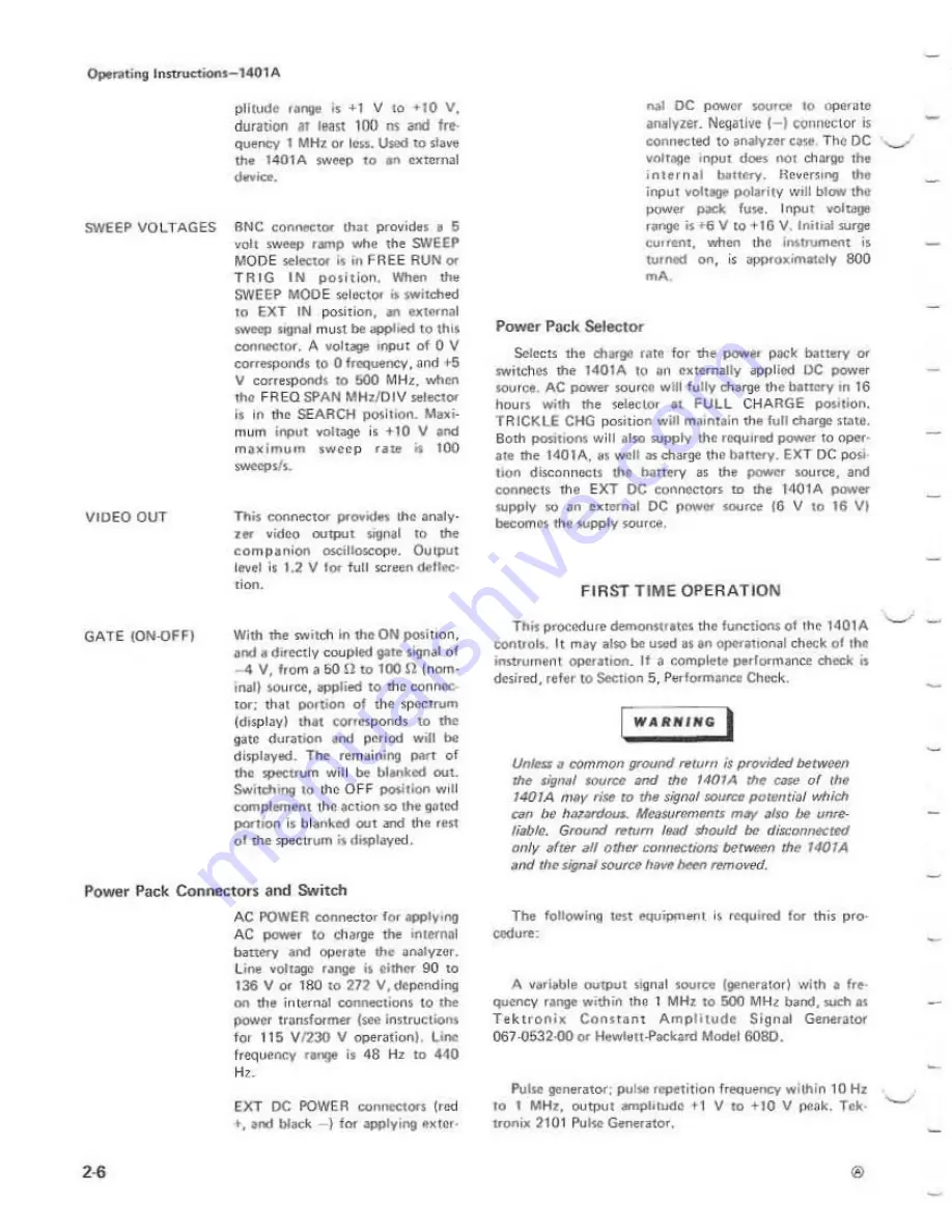 Tektronix 1401A Instruction Manual Download Page 18