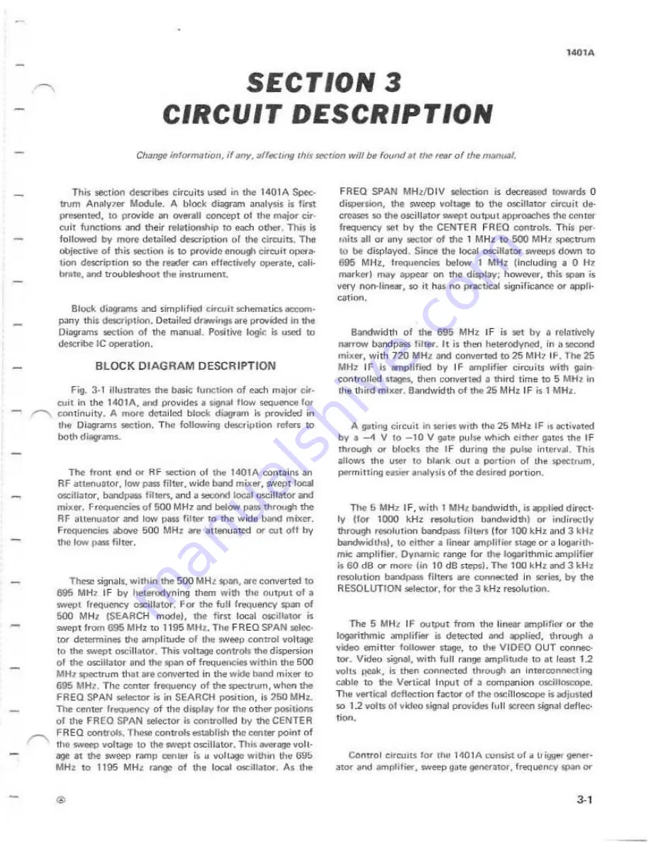 Tektronix 1401A Instruction Manual Download Page 31