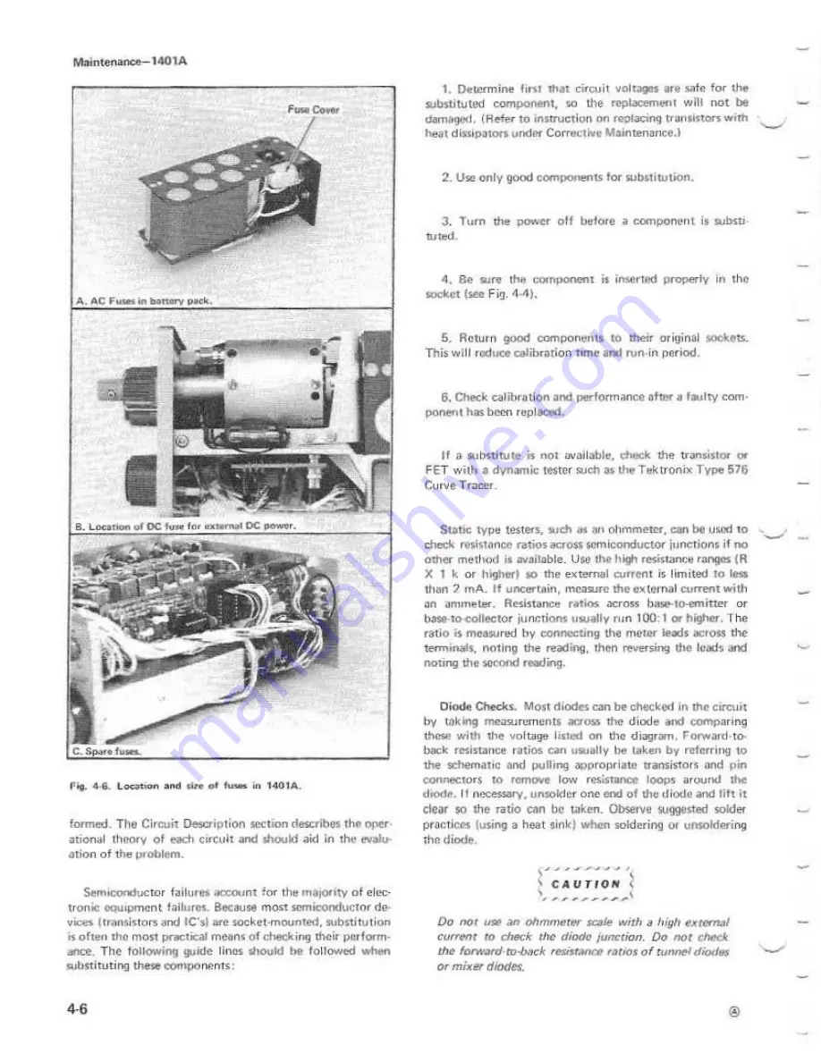 Tektronix 1401A Instruction Manual Download Page 50