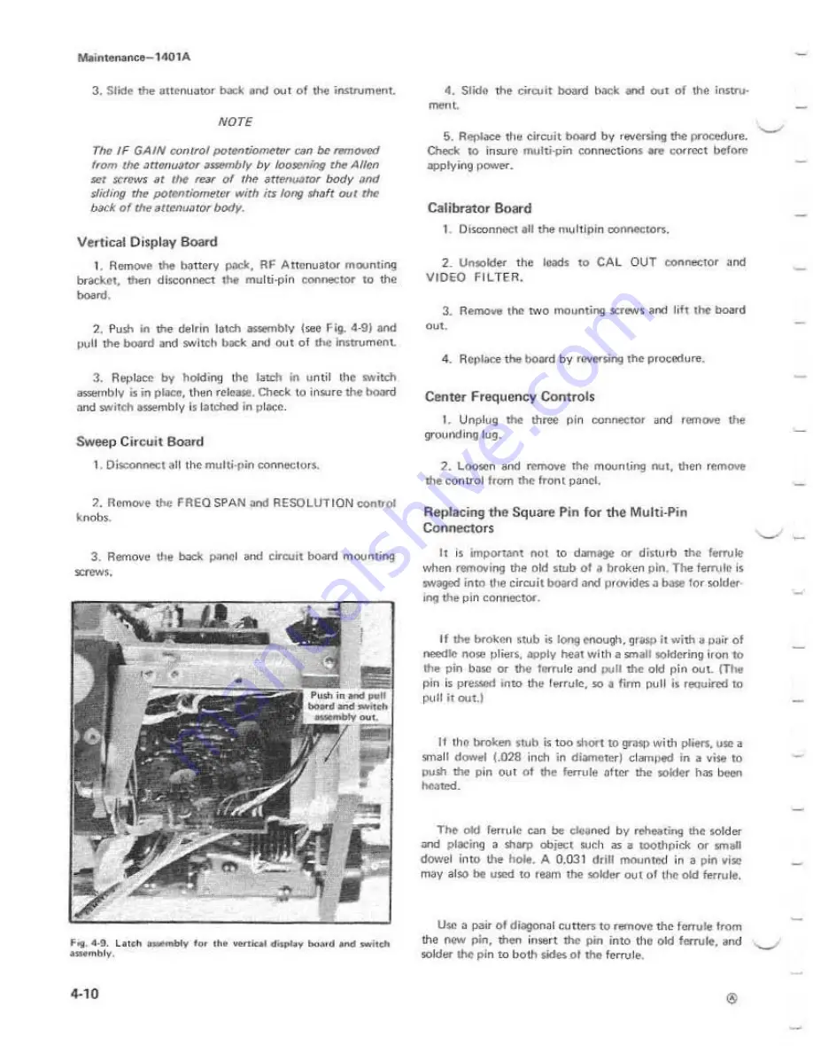 Tektronix 1401A Instruction Manual Download Page 54