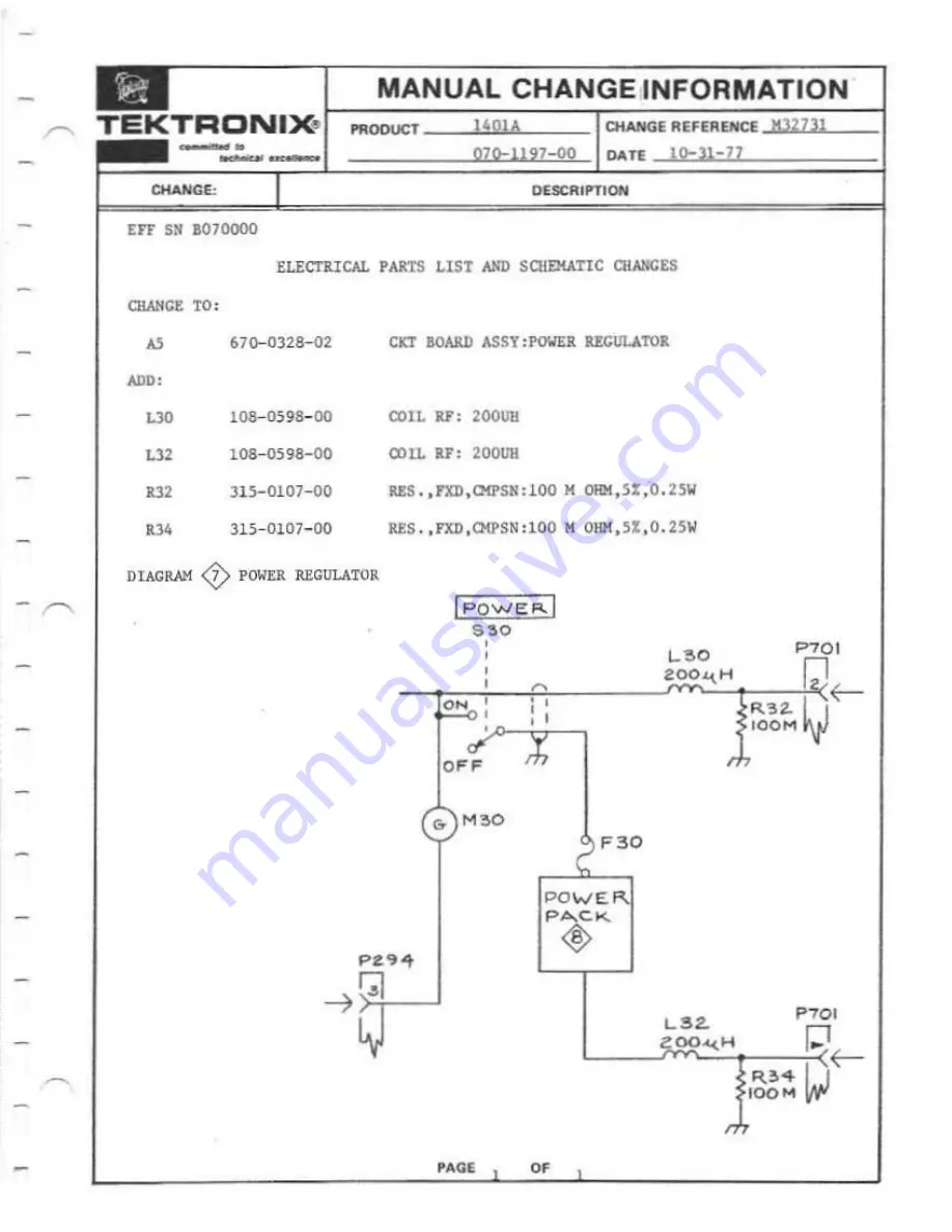 Tektronix 1401A Instruction Manual Download Page 135