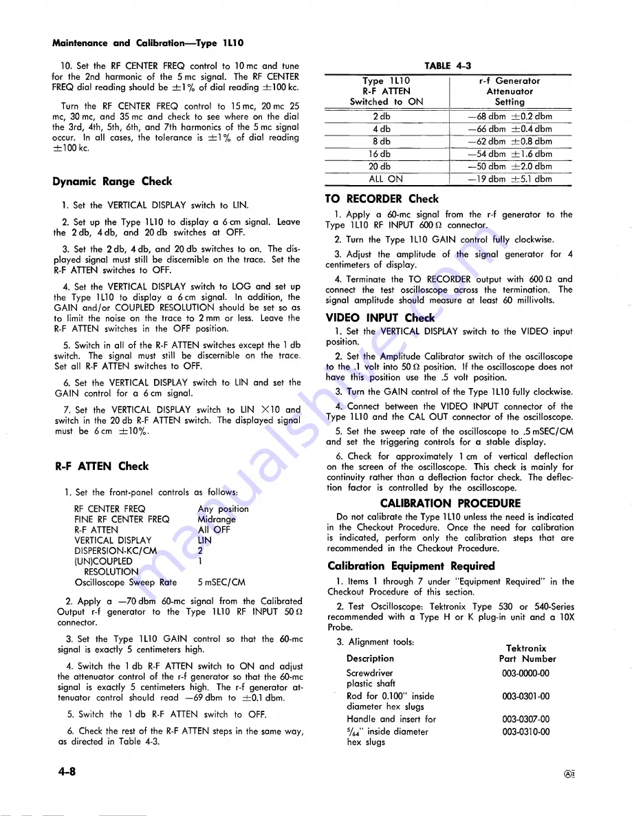 Tektronix 1L10 Instruction Manual Download Page 24