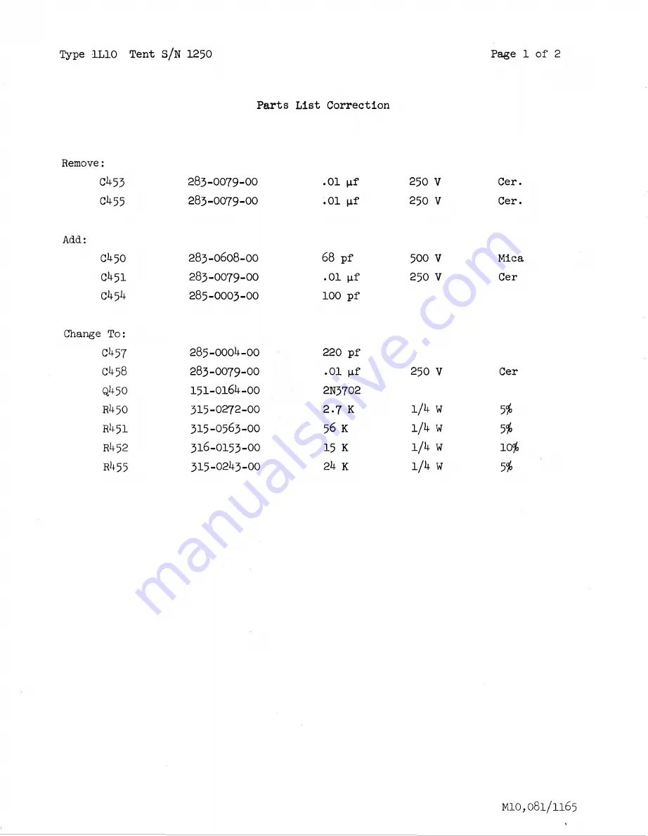 Tektronix 1L10 Скачать руководство пользователя страница 70