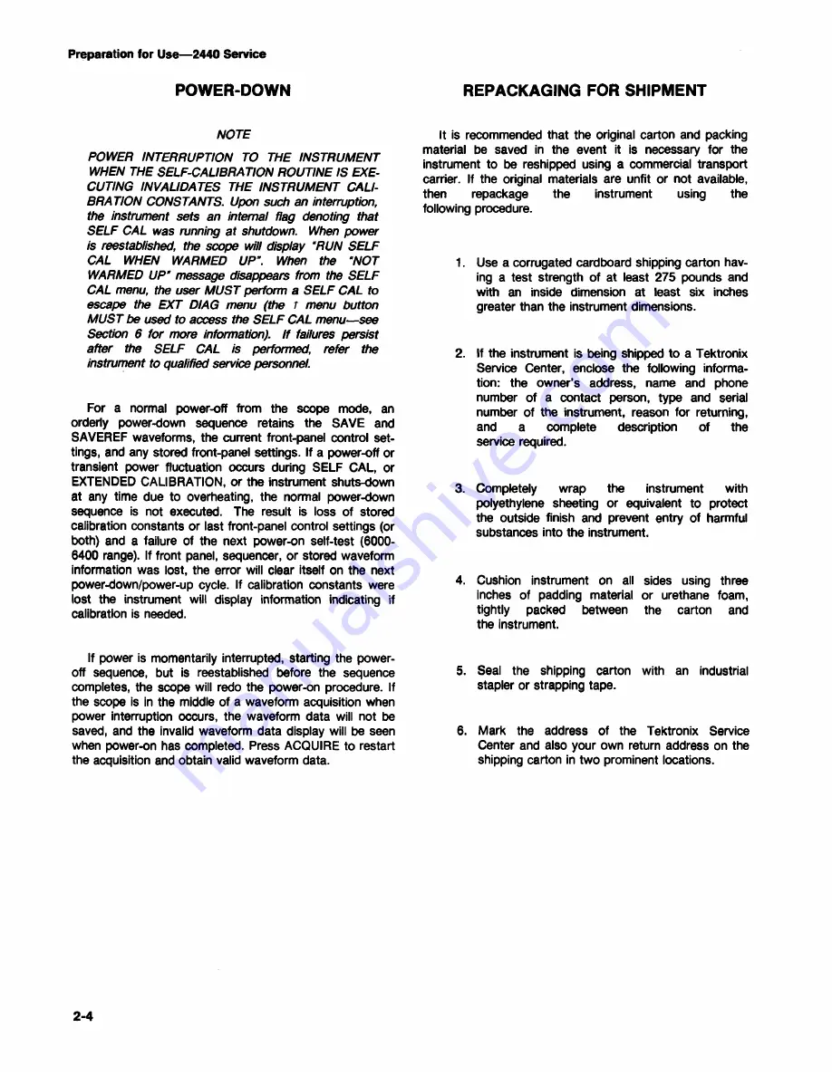 Tektronix 2440 User Manual Download Page 42