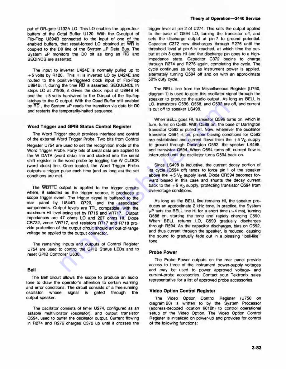 Tektronix 2440 User Manual Download Page 125