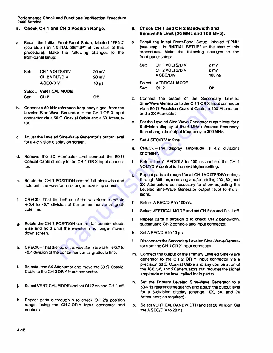 Tektronix 2440 User Manual Download Page 154