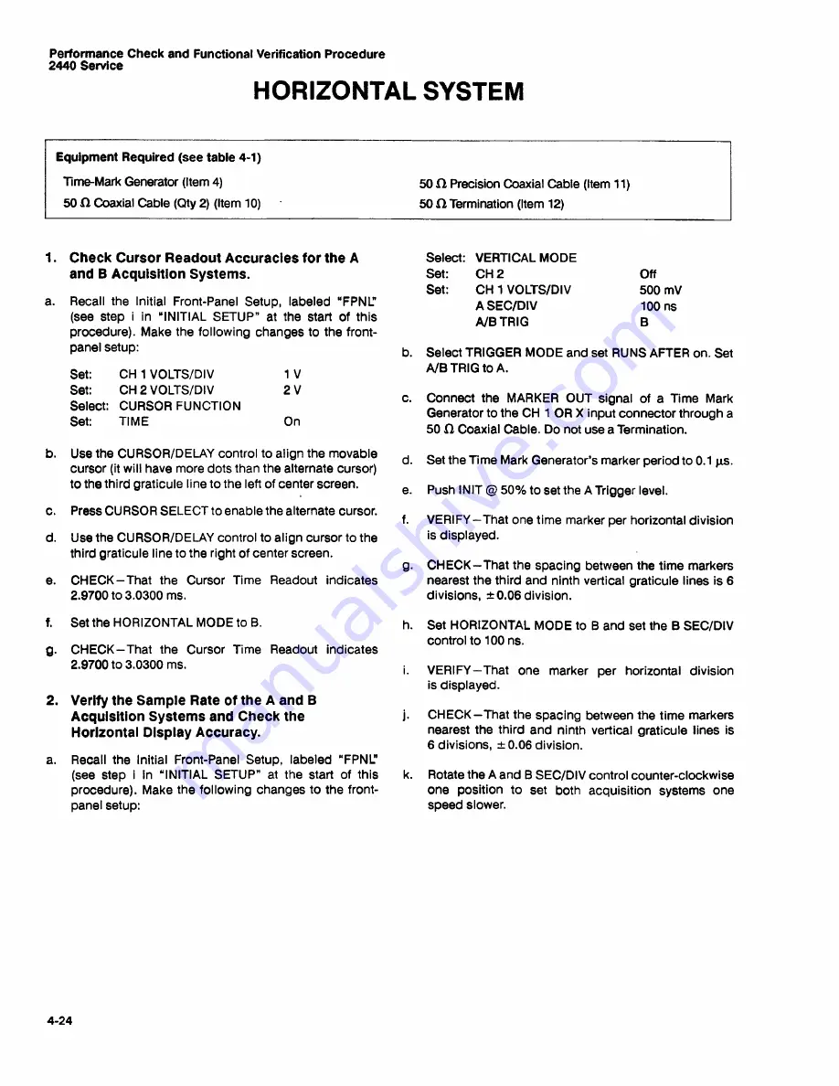 Tektronix 2440 User Manual Download Page 166