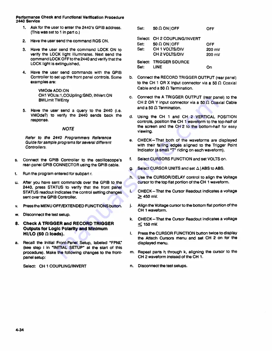 Tektronix 2440 User Manual Download Page 176