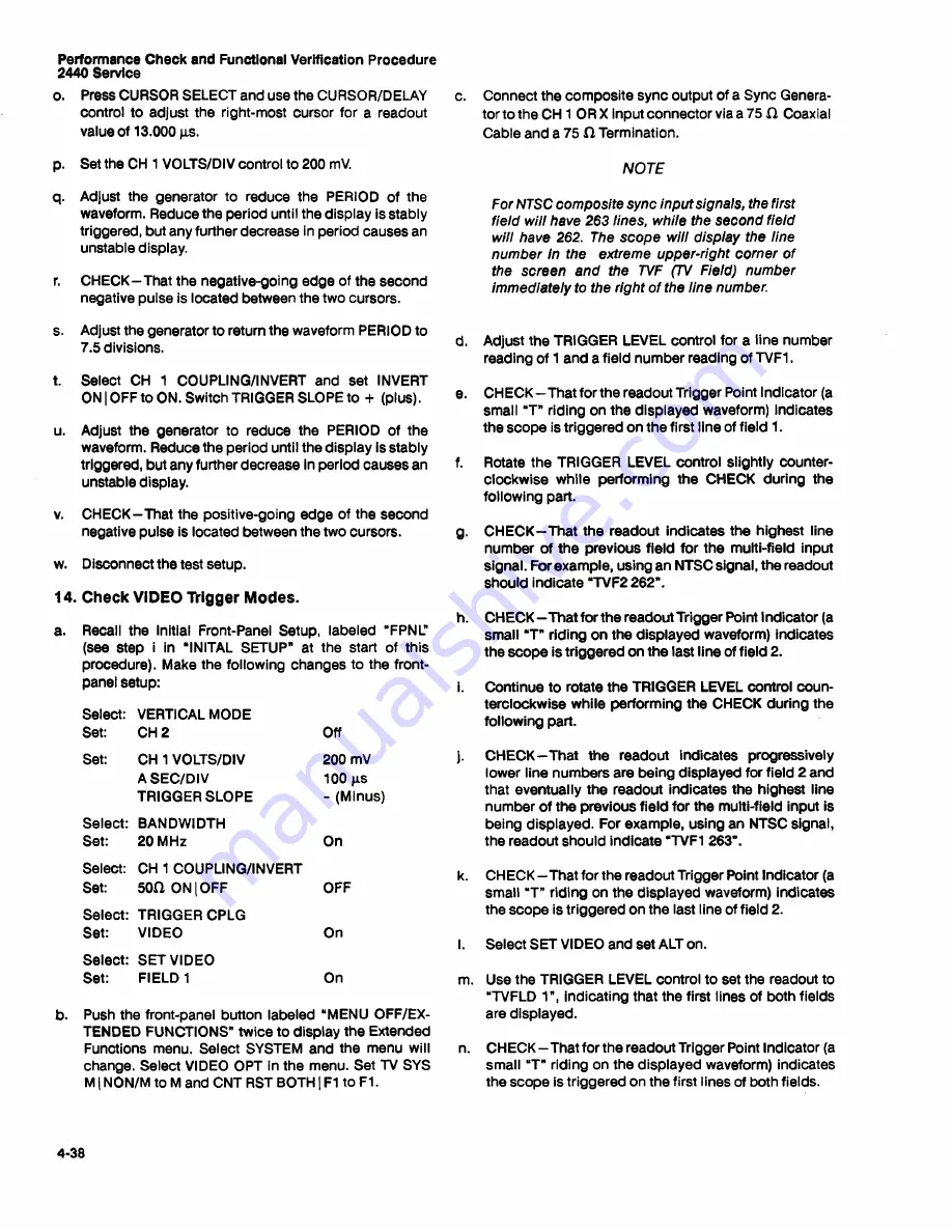 Tektronix 2440 User Manual Download Page 180