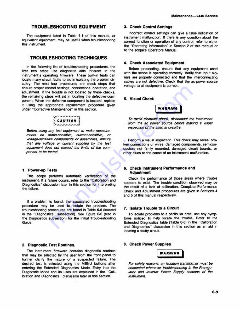 Tektronix 2440 User Manual Download Page 217