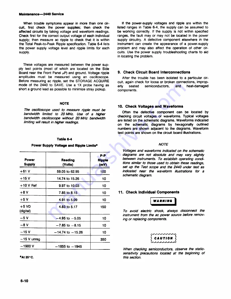 Tektronix 2440 Скачать руководство пользователя страница 218