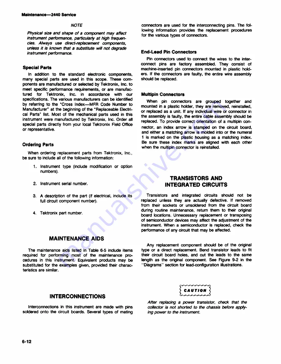 Tektronix 2440 Скачать руководство пользователя страница 220