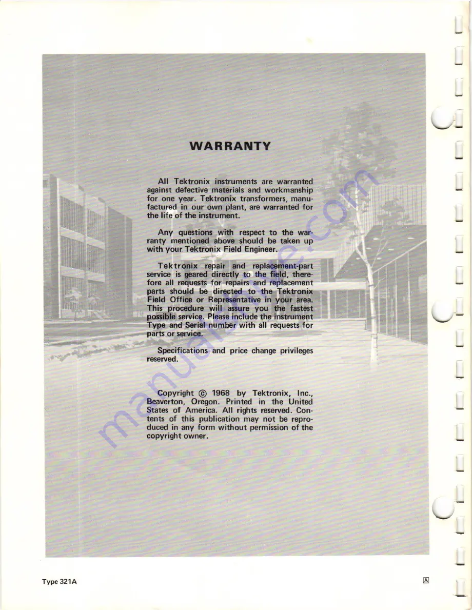 Tektronix 321 A Instruction Manual Download Page 2