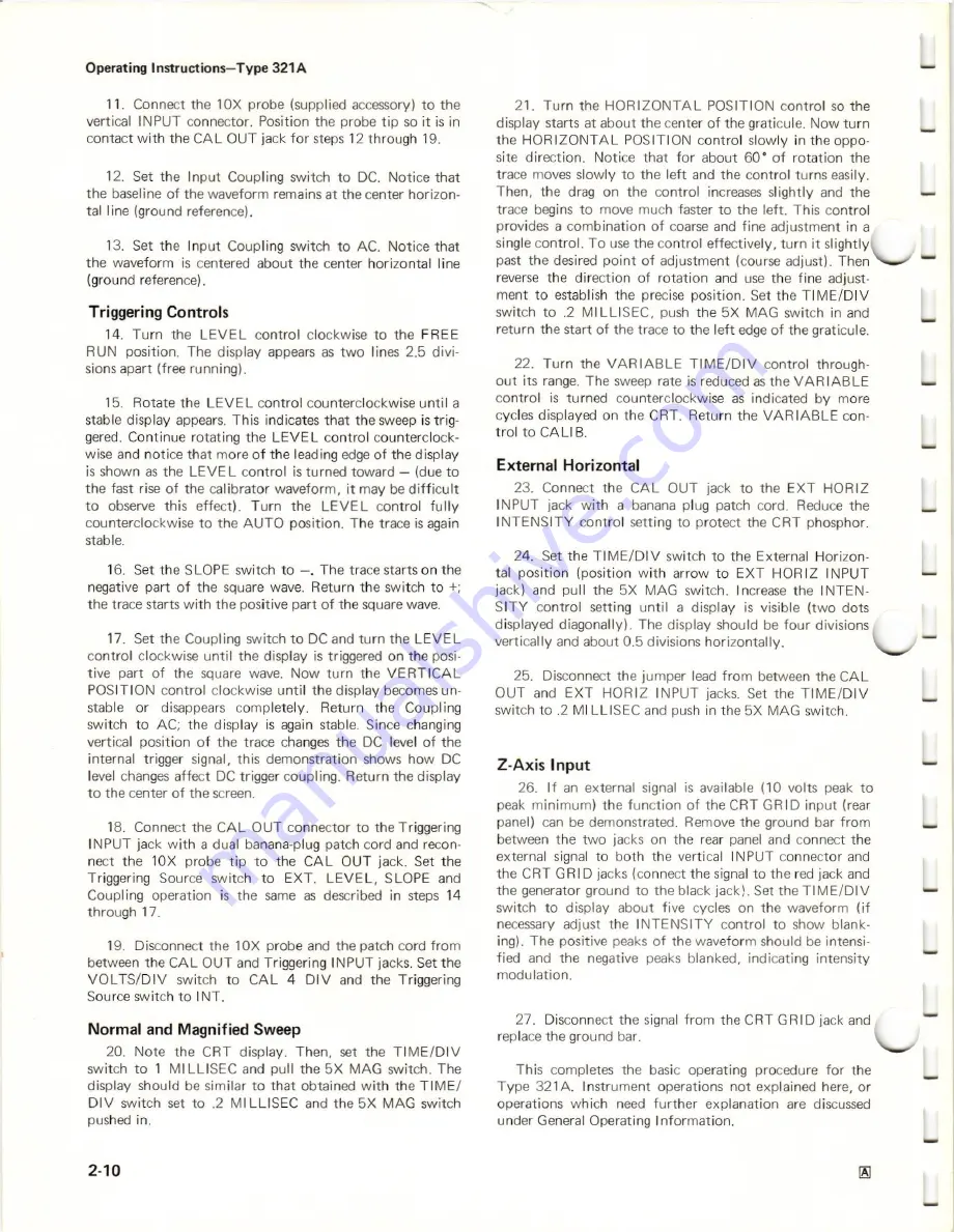 Tektronix 321 A Instruction Manual Download Page 18