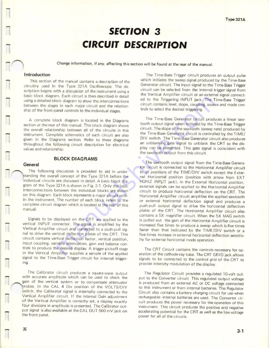 Tektronix 321 A Instruction Manual Download Page 31