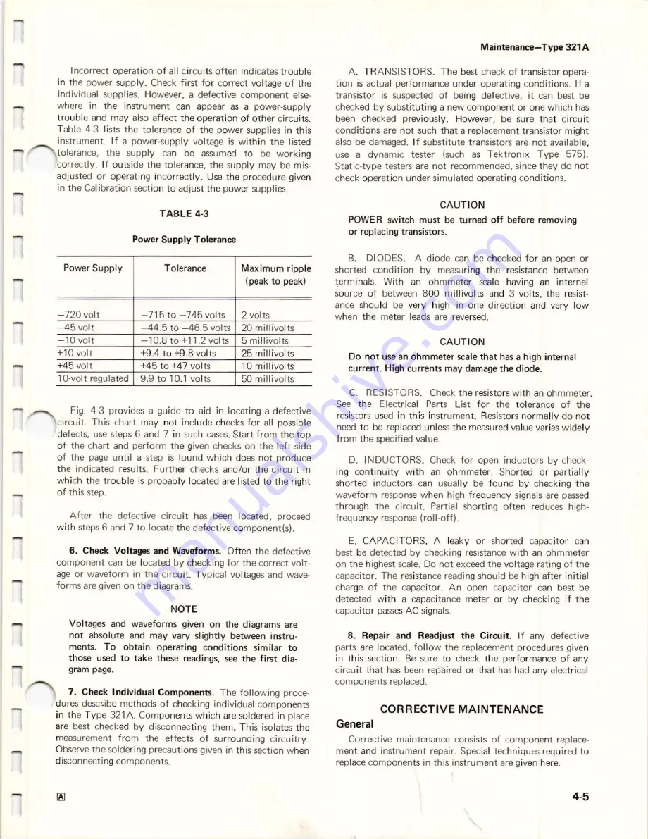 Tektronix 321 A Скачать руководство пользователя страница 53