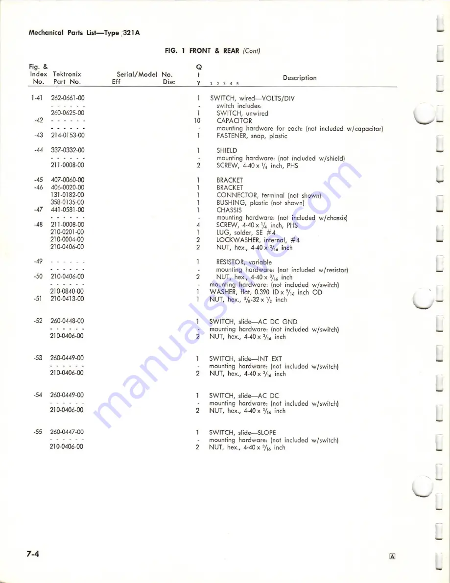 Tektronix 321 A Instruction Manual Download Page 104