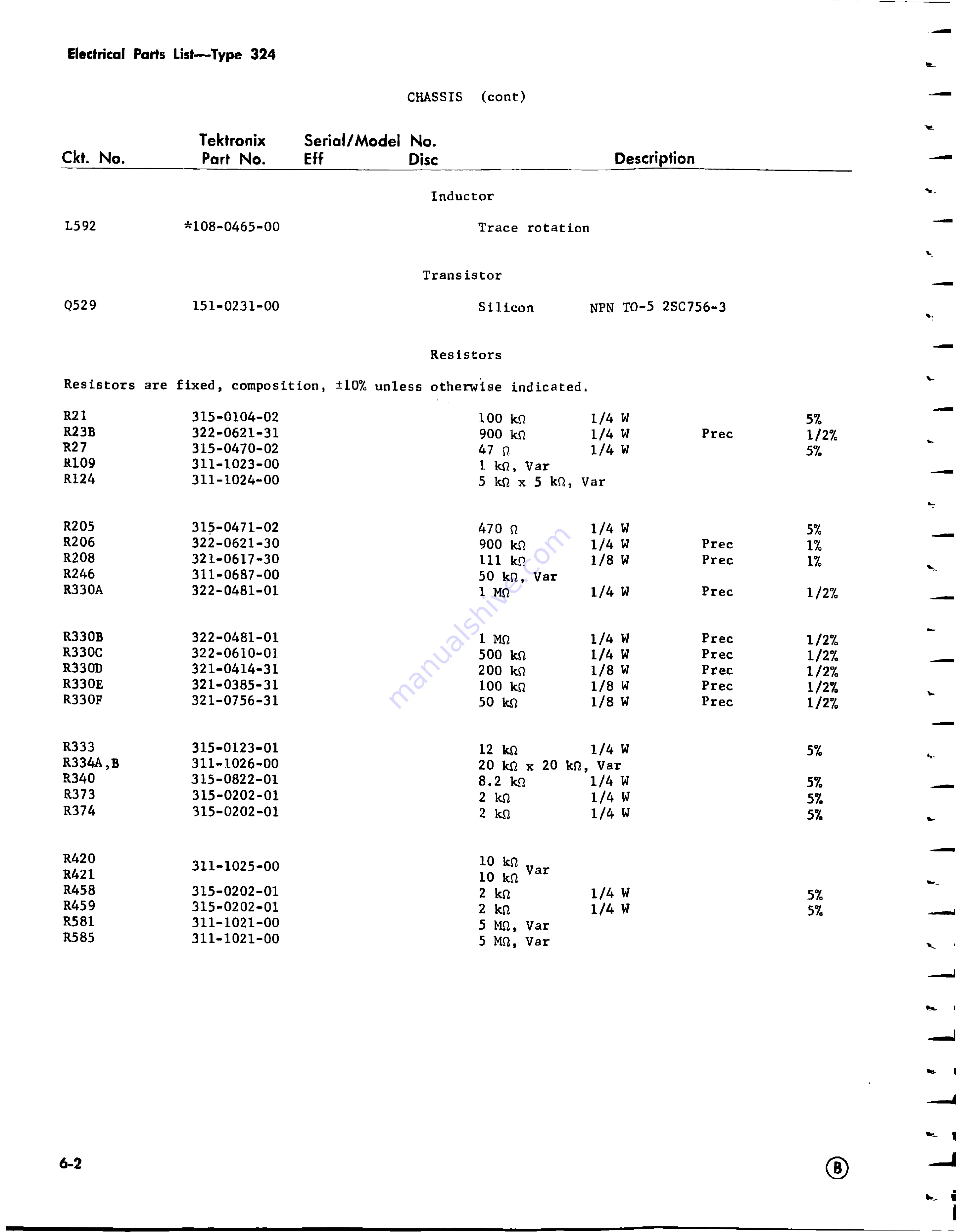 Tektronix 324 Instruction Manual Download Page 116