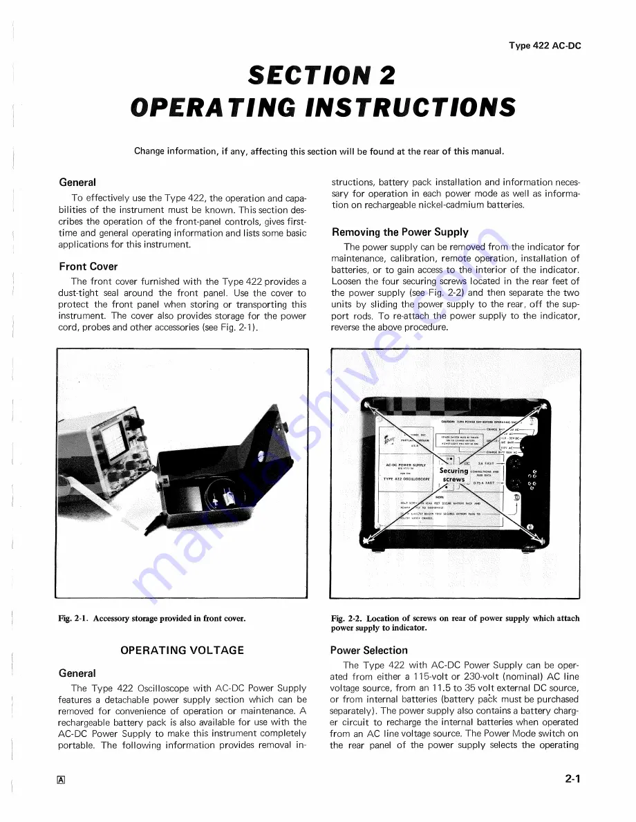 Tektronix 422 Instruction Manual Download Page 11