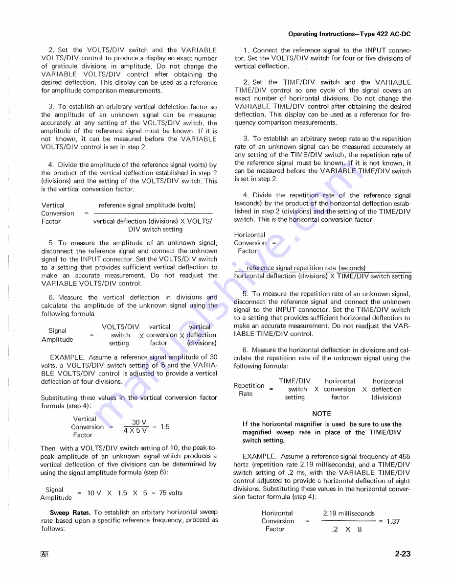 Tektronix 422 Instruction Manual Download Page 33