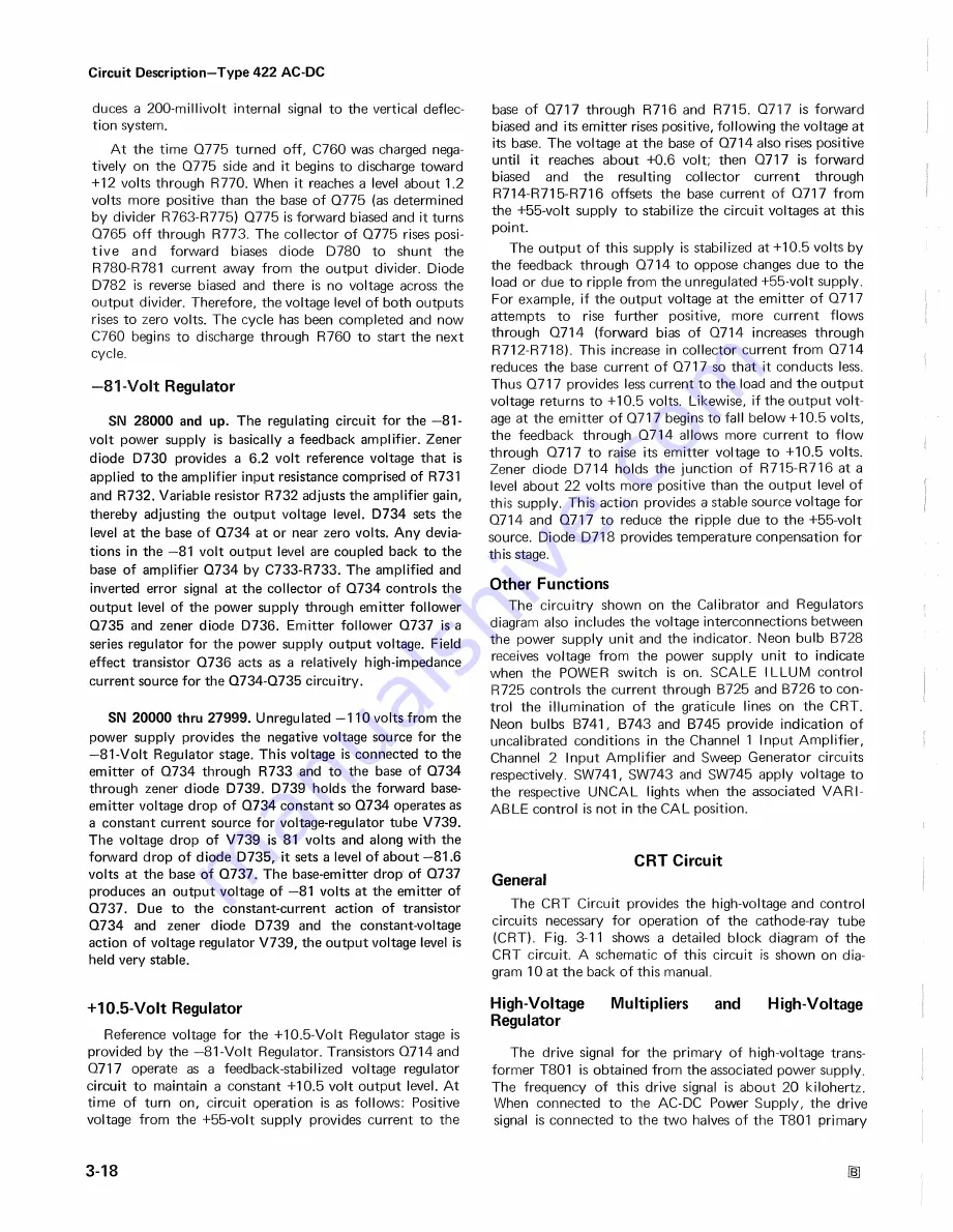 Tektronix 422 Instruction Manual Download Page 56