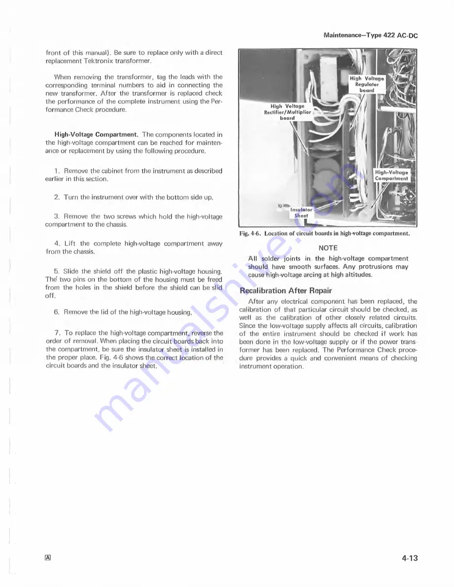 Tektronix 422 Instruction Manual Download Page 81