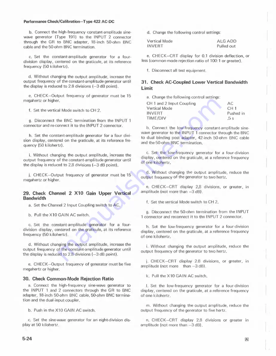 Tektronix 422 Instruction Manual Download Page 118