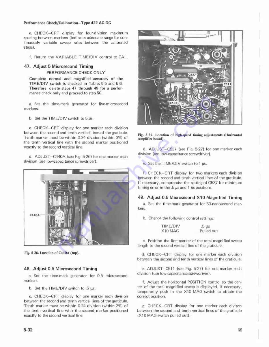 Tektronix 422 Instruction Manual Download Page 126