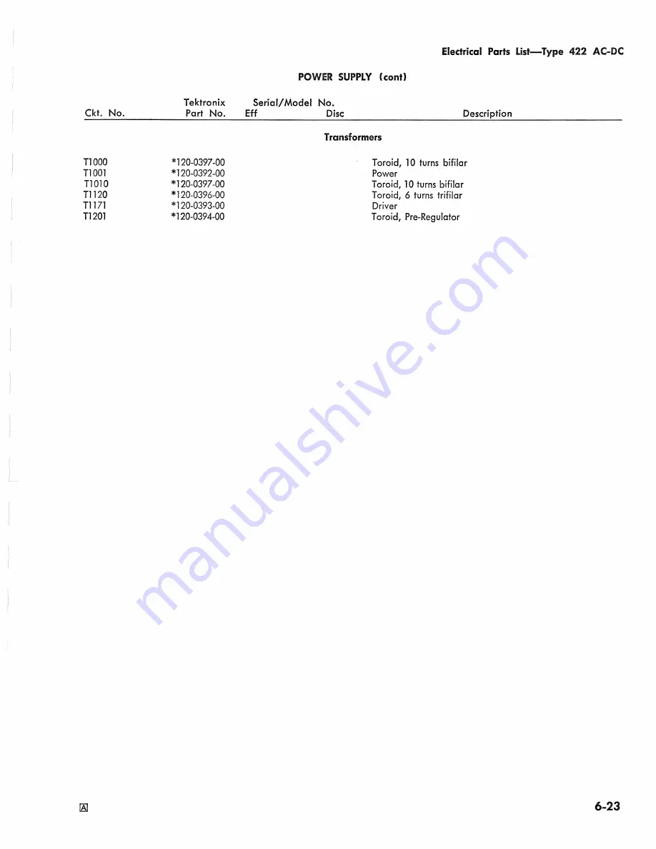 Tektronix 422 Instruction Manual Download Page 157