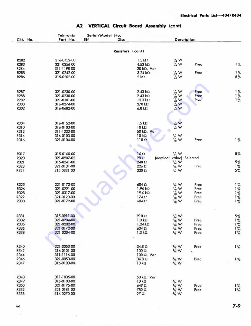 Tektronix 434 Скачать руководство пользователя страница 121