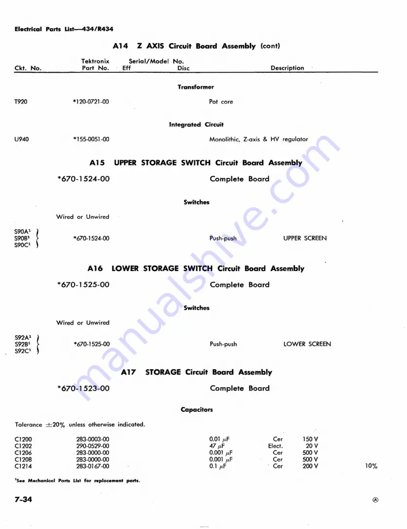 Tektronix 434 Скачать руководство пользователя страница 146