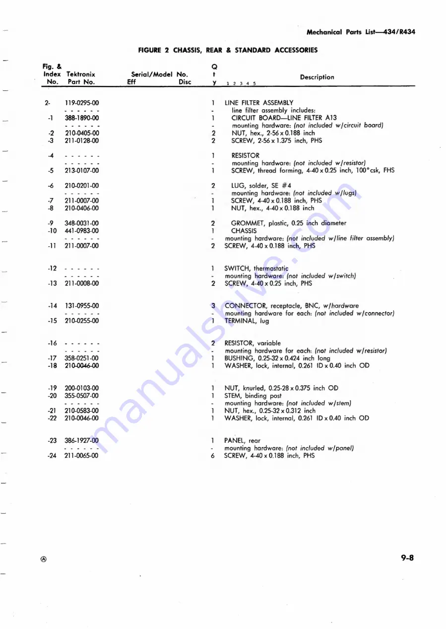 Tektronix 434 Скачать руководство пользователя страница 188