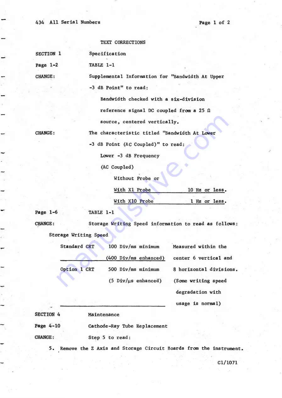 Tektronix 434 Скачать руководство пользователя страница 205